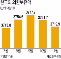 강 달러에 외환보유액 순위 7→8위로