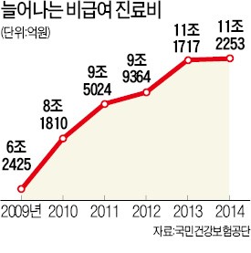 건보 혜택 못받는 '비급여 진료비' 5년새 두 배