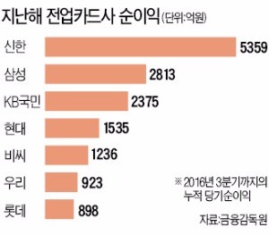 [2017 금융 대도약] 가맹점수수료 인하 악재…카드사도 '안갯속'