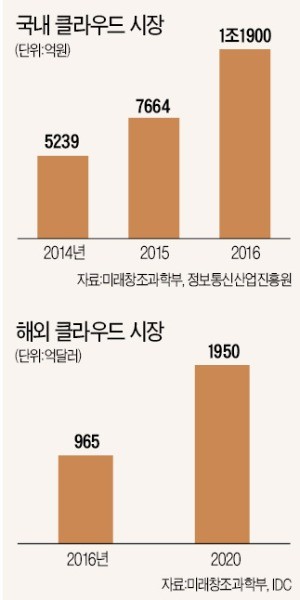 1년새 55% ↑…국내 클라우드 시장 '폭풍성장'
