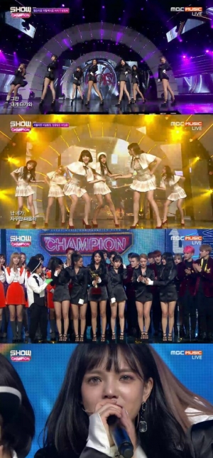 &#39;쇼챔피언&#39; AOA, 1위 등극 &#34;감사합니다&#34; 눈물