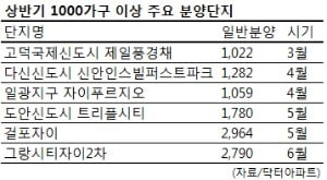 올해 아파트 분양 대세는 대단지?…상반기 1000가구 이상 41곳