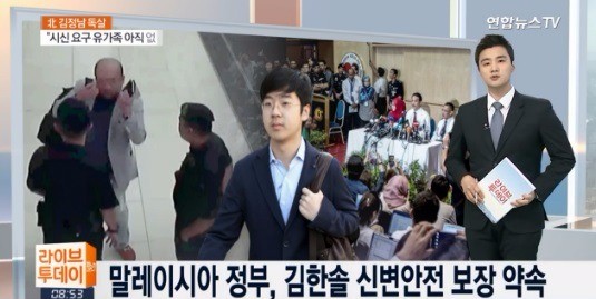 김한솔 신변안전 보장 약속. 연합뉴스TV 캡처