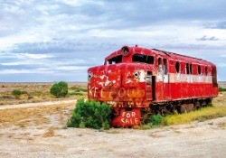 수명이 다해 녹이 슨 간(Ghan) 철도. 