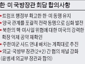 [한·미 국방장관 회담] 사드 조기 배치 못박은 매티스 "방위공약 100% 신뢰해도 좋다"