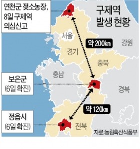 수도권도 뚫렸다…연천 농가 구제역 양성판정