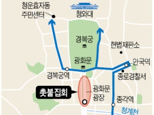 태극기, 3·1절에 '촛불 행진경로' 선점