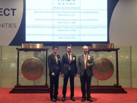 왼쪽부터 미래에셋자산운용(홍콩)의 조완연 상무(COO), 이정호 사장(CEO), ETF본부 David Quah(본부장).