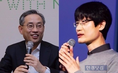 김상헌 네이버 대표(왼쪽)와 이해진 이사회 의장. / 사진=한경 DB