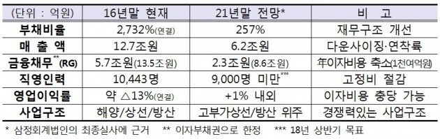 구조조정 성공시 전망