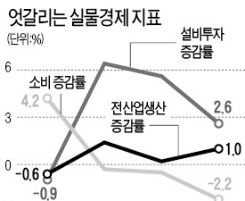 생산·투자 '온기' 도는데 소비는 '한겨울'