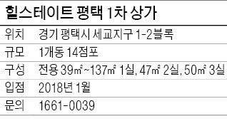 [분양 현장 포커스] 힐스테이트 평택 1차 상가, 총 14개 점포 '전작보다 나은 후속작'