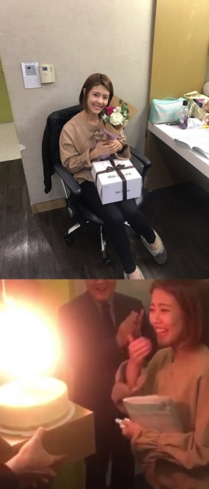 &#39;행복을 주는 사람&#39; 이윤지, 깜짝 생일 파티에 &#39;감동&#39;