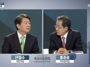 홍준표 "안랩 주가 왜 빠졌나" vs 안철수 "주가는 나름의 논리로 움직인다"