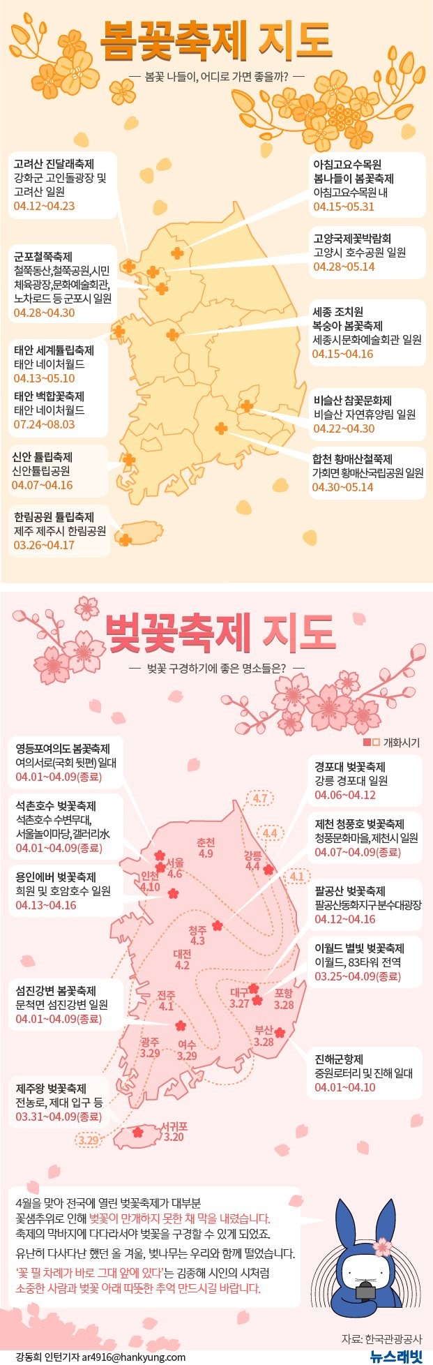 [뉴스래빗] 정말 봄인가 봄‥꽃놀이 전 봐야할 인포그래픽