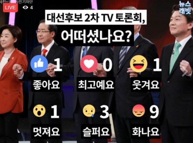 [래빗LIVE 설문] 대선후보 2차 TV 토론회, 좋아요? 화나요?