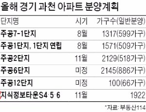 과천 올해 9184가구 '분양꽃'