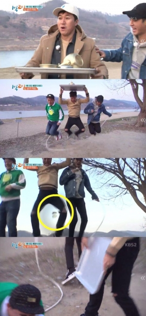 '1박2일' 김준호·김종민·정준영, 어죽 먹기 쉽지 않네!