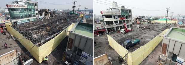 '화재흔적 지웠지만…' 소래포구 정상화는 '오리무중'