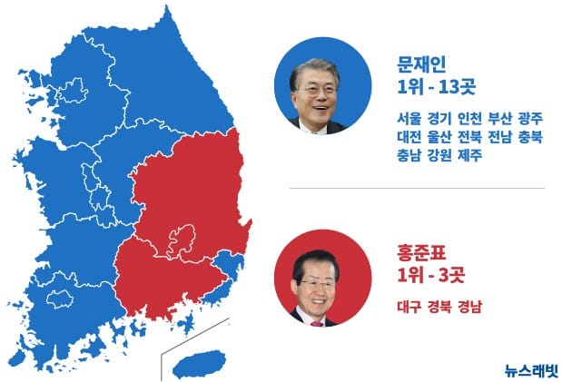 안철수 효과?…출구조사 영·호남 '몰표' 줄어