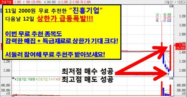 최저점에서 잡은 진흥기업! 그 후속주 바로 공개!!