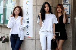  티아라, '투표로 건강한 대한민국 만들어요~'