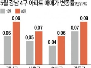 재건축 강세로 강남권 아파트값 상승