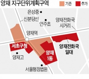 말죽거리의 대변신…양재역 일대 상업지역 지정 나섰다