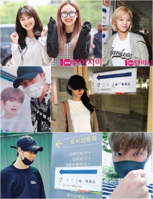 AOA·방탄·갓세븐·트와이스… 아이돌 ★ 대선 투표 완료!