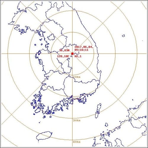 지진 발생 장소. 사진=연합뉴스