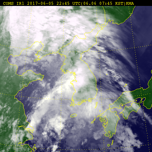 6월 6일 현충일 기상 위성사진. 사진=기상청