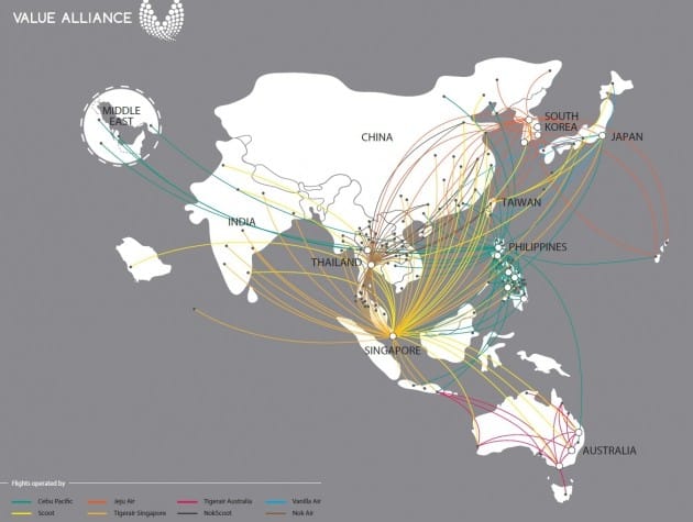 밸류 얼라이언스 노선도. 제주항공 제공.