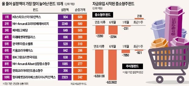 펀드 환매 러시에도…중소형주펀드엔 '뭉칫돈'