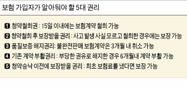 보험 가입자가 놓치기 쉬운 '5가지 권리'