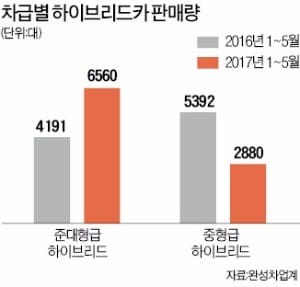 준대형 하이브리드카의 '반란'