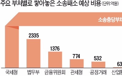  정부 '패소 예상 충당금'만 2조…무리한 법집행에 재정 '주름살'