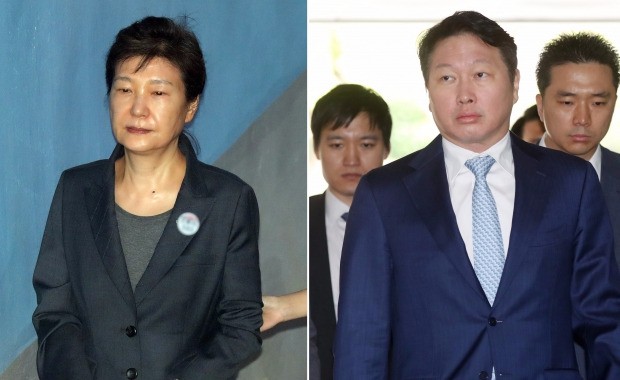 SK 최태원 회장, 박근혜 전 대통령 재판 증인 출석