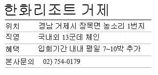 한화리조트, 여름시즌 예약 가능한 콘도회원권 7월 특별분양 인기