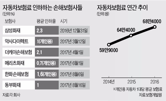 새 정부 코드 맞추기?…자동차 보험료 줄줄이 내린다