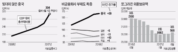 중국 경제, 세 마리의 '회색 코뿔소' 앞에 서다