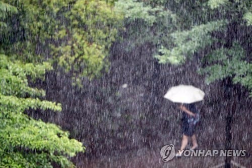 충남 북부 5개 시·군 호우주의보…서산 대산 68.0㎜