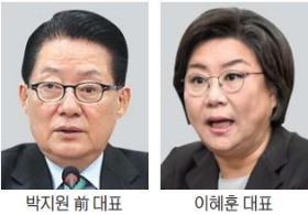 박지원 "바른정당과 선거 연대 가능"… 이혜훈 "내부 정리나 하시라"