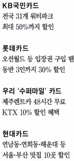  [신용카드로 알찬 국내여행] 카드로 알뜰한 휴가를… 워터파크부터 맛집까지 할인 '팍팍' 챙기세요