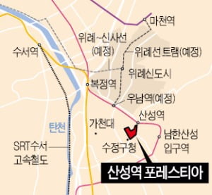 [산성역 포레스티아②입지]강남 20분…위례 옆 '미니 신도시'