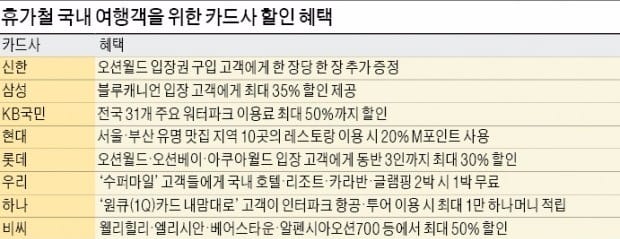  [신용카드로 알찬 국내여행] 카드로 알뜰한 휴가를… 워터파크부터 맛집까지 할인 '팍팍' 챙기세요