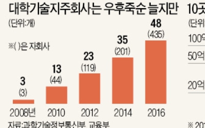 대학기술지주회사 48곳 생겼지만…10곳 중 6곳 자본금 20억도 안돼