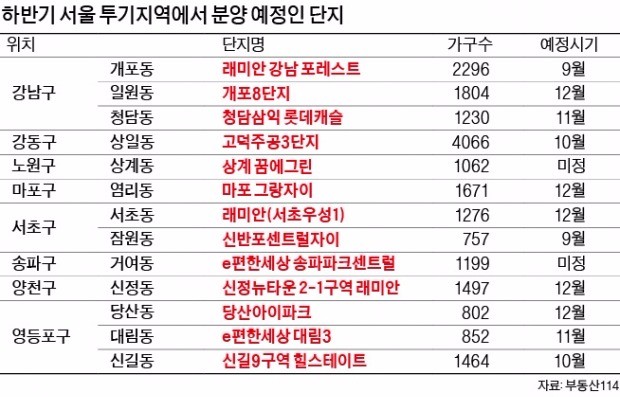 규제지역서 77개 단지 쏟아져… "지역별 자금마련 달리해야"