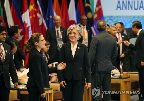 "아세안 회의 대다수 외교장관, 北도발 강력 규탄"