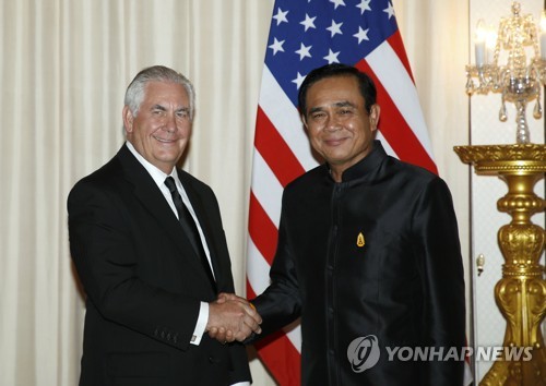틸러슨 미국 국무, 태국 방문…대북제재 동참 압박