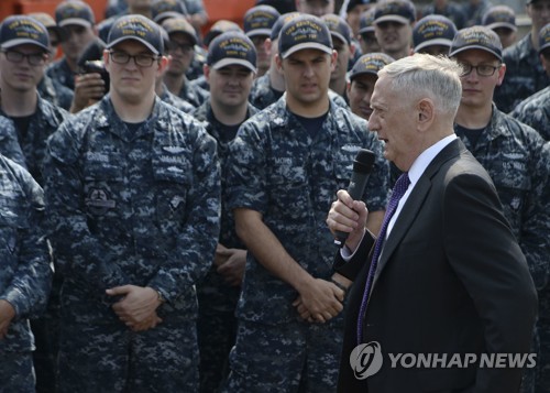 매티스 국방 "미국은 北위협에 외교접근 선호… 전쟁은 파멸적"